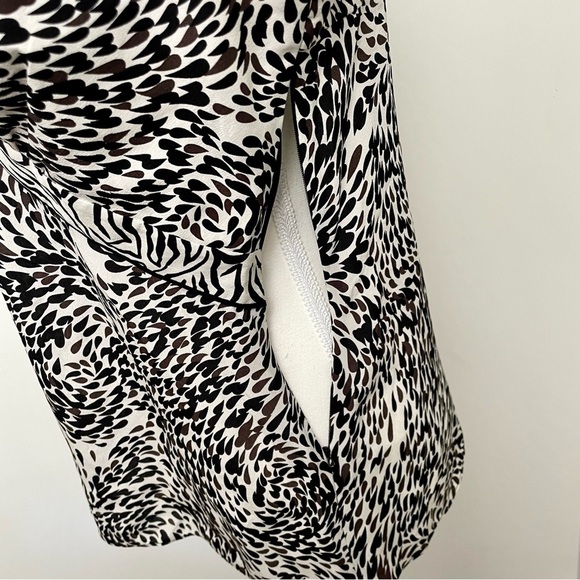 Vintage Y2K Tahari 100% Silk Babydoll Black and White Animal Print Tank Top - Picture 4 of 8